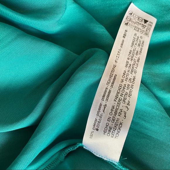 Zara Turquoise Long Ruffle Dress SZ XS - Picture 6 of 6